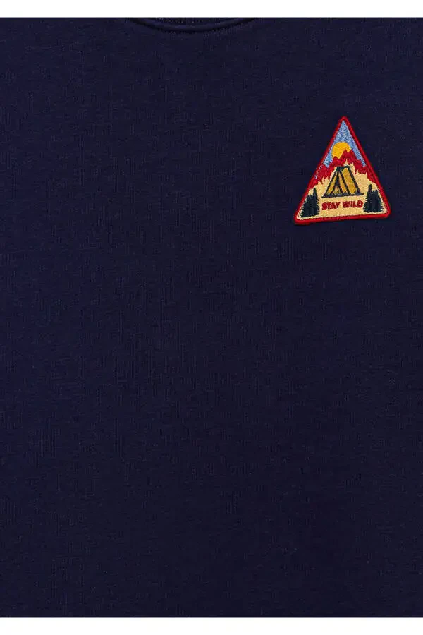 6s10075-70491 raqamli to‘q ko‘k rangli chop etilgan futbolka - 5