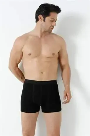 6ta qora Lycra matosi bilan erkaklar uchun boks shorti - 3