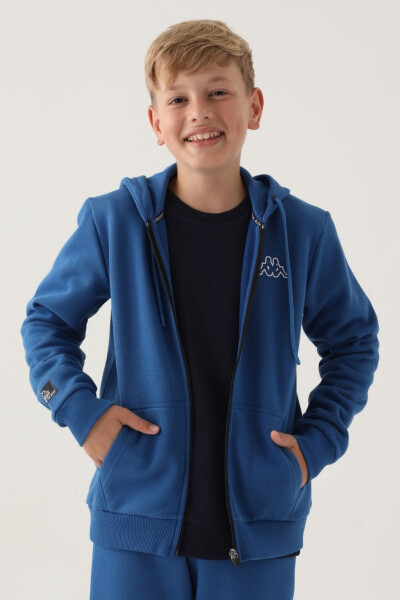 7-16 Yaş Erkek Çocuk Hırka -Mavi- - 3