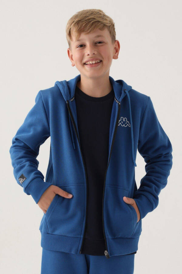 7-16 Yaş Erkek Çocuk Hırka -Mavi- - 3