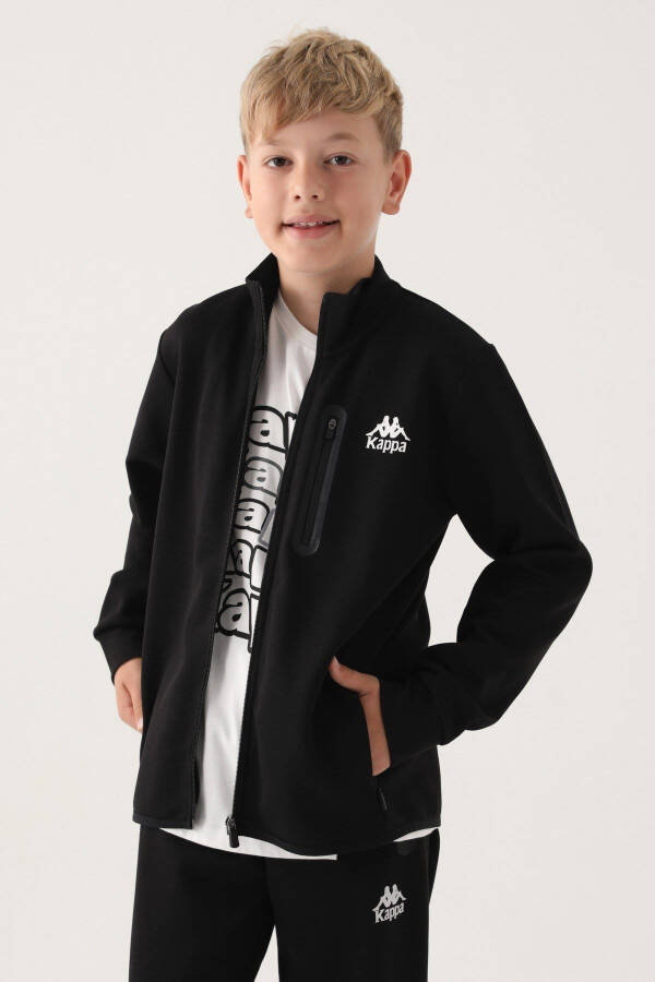 7-16 Years KAPPA Boys Fleece Jacket - Black - 1