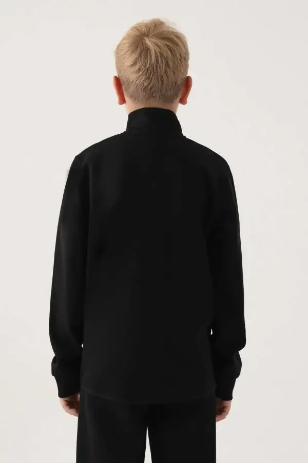 7-16 Years KAPPA Boys Fleece Jacket - Black - 4