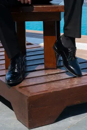 7/ 9 Cm Height Increasing Hidden Heel Handmade Accessory Oxford Patent Leather Men's Shoes Groom Shoes - ELEVOLD (1)