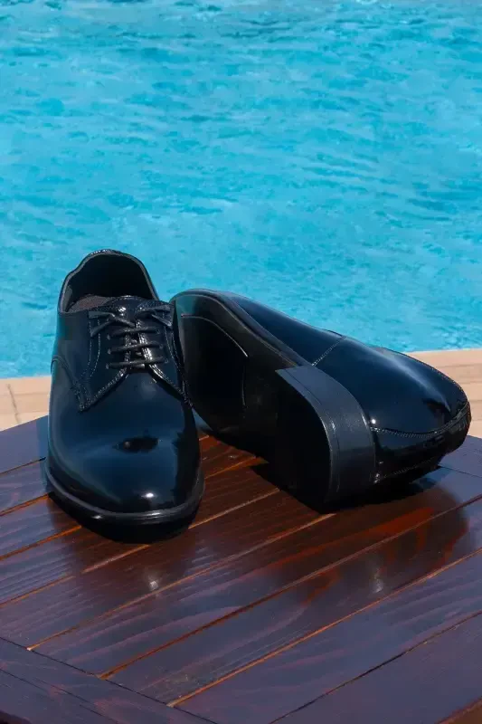 7/ 9 Cm Height Increasing Hidden Heel Handmade Accessory Oxford Patent Leather Men's Shoes Groom Shoes - 5