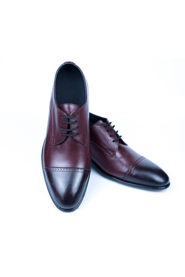 7/ 9 Cm Height Increasing Hidden Heel Handmade Burgundy Oxford Shoes Groom Shoes - 8