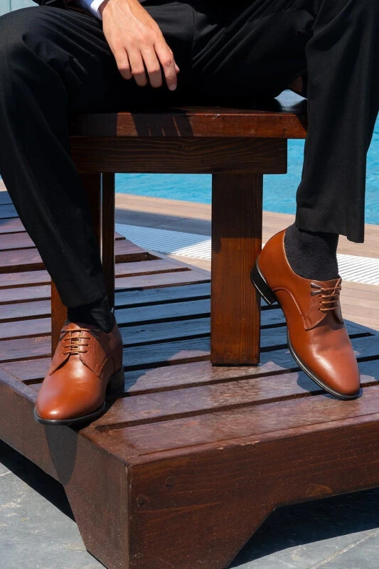 7/ 9 Sm Bo'yini Uzaytiradigan Yashirin To'piqli Qo'l Ishlangan Aksessuarli Jigarrang Erkak Oyoq Kiyimlari To'y Poyafzali - ELEVOLD