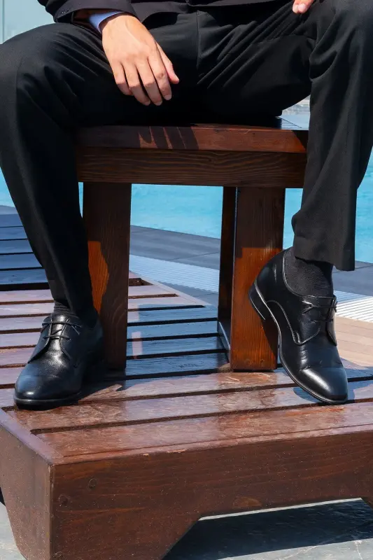 7/ 9 Sm Bo'yini Uzaytiradigan Yashirin To'piqli Qo'lda Tikilgan Oksford Modelli Ikki Bog'lamli Erkak Oyoq Kiyimlari To'y Poyafzali - 2