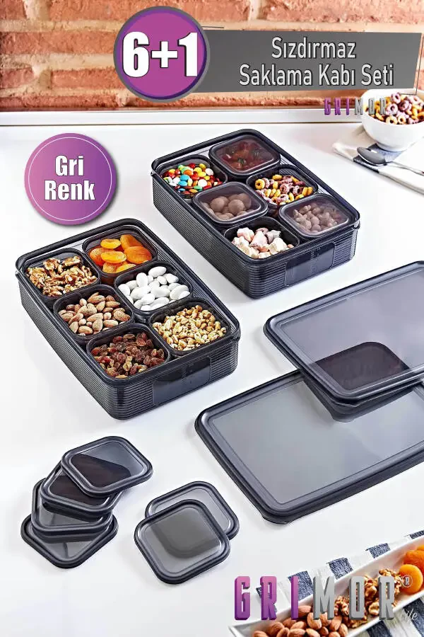 7-частовый герметичный контейнер для хранения, не пропускающий воздух - набор для завтрака и пикника, копченый - морозильная камера и микроволновая печь - 16