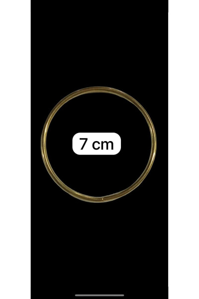 7 Cm Yuvarlak Halka Gold Renk 25 Ad. Nikah Şekeri Süsü - 7