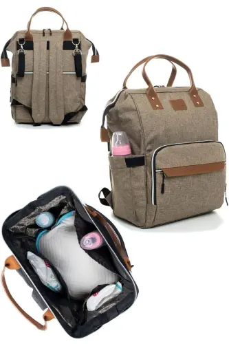 7 Cute Bears Newborn Set (10-Piece Hospital Outfit, Shoulder-Back Bag, Swaddle, Blanket, Handkerchief, Socks)-Beige - 4