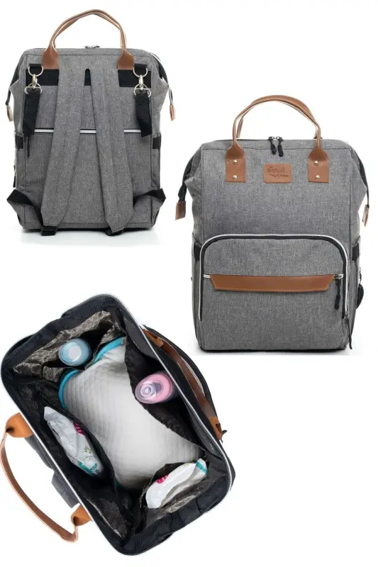 7 Cute Bears Newborn Set (10-Piece Hospital Outfit, Shoulder-Back Bag, Swaddle, Blanket, Handkerchief, Socks)-Gray - 4