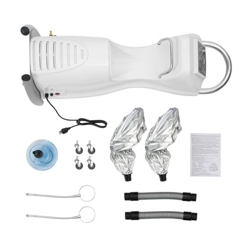 7 in 1 Rolling Ozone Stand Hair Dryer, Stand Hair Steamer with 8 Gears Temp Setting Adjustable Tube, Professional Salon Hair Steamer 650W 110V, Hair Dryers for Hair Care Hand Nourishment Silver - 3