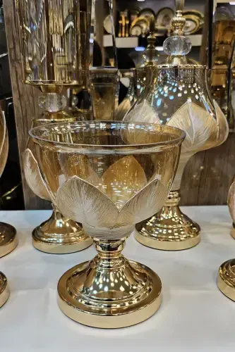 7 Parça Bal Rengi Lüks Konsol Seti Aksesuar Seti - Modazone (1)