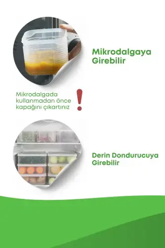 7 Parça Sızdırmaz Hava Almaz Saklama Kabı Seti-kahvaltı Piknik Seti-derin Dondurucu Ve Mikrodalga-Şeffaf - 4