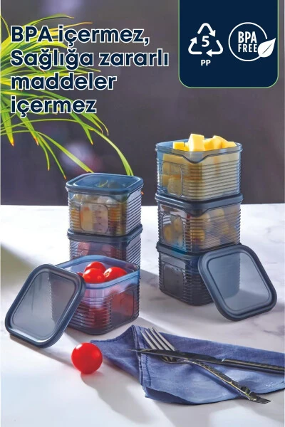 7 Piece Airtight Leakproof Storage Container - Breakfast Picnic Set Smoked - Freezer and Microwave - 3