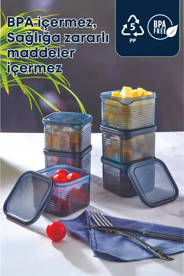 7 Piece Airtight Leakproof Storage Container - Breakfast Picnic Set Smoked - Freezer and Microwave - 3