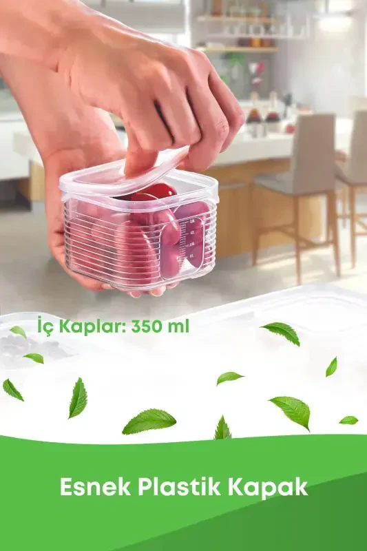 7 Piece Airtight Leakproof Storage Container Set - Breakfast Picnic Set - Freezer and Microwave Safe - 2