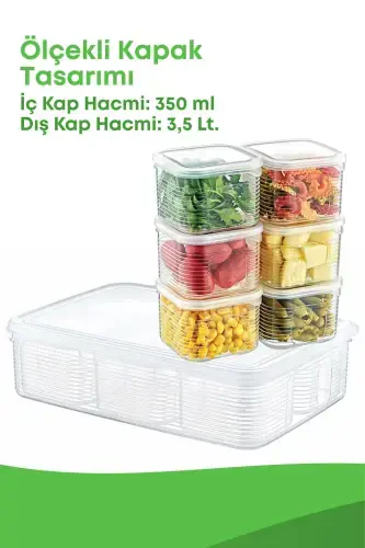 7 Piece Airtight Leakproof Storage Container Set - Breakfast Picnic Set - Freezer and Microwave Safe - 3