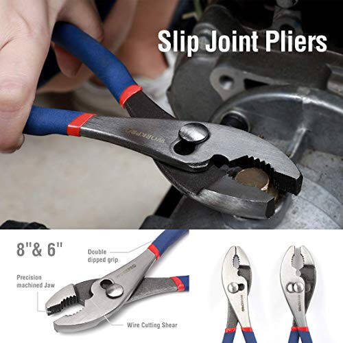 7-piece Workpro Pliers Set with Groove Joint, Long Nose, Slip Joint, Linesman, and Diagonal Pliers for DIY & Home Use - 10