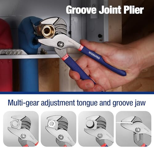 7-piece Workpro Pliers Set with Groove Joint, Long Nose, Slip Joint, Linesman, and Diagonal Pliers for DIY & Home Use - 4