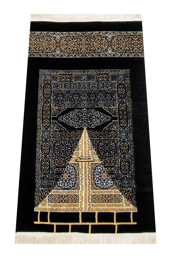 7-sonli Ultra Plus qora Ka'ba naqshli jamoat gilami - 4