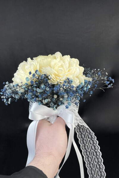 7 Star Bridal Bouquet with Blue Satin Ribbon - 4