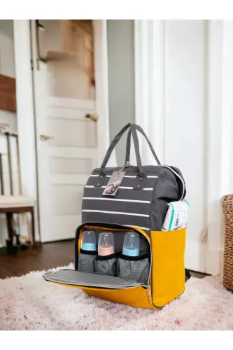 7 ta yoqimli ayiqcha tug'ilish to'plami (10 qismli kasalxonadan chiqish, sumka, portbebe, kundak, adyol, ro'molcha, paypoq to'plami) - Bej - 3