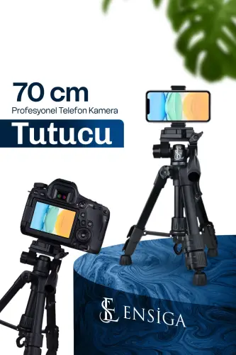 70 CM Professional Phone Camera Holder Tripod with Bag, 3-Legged Tripod with Bubble Level-610 - 1