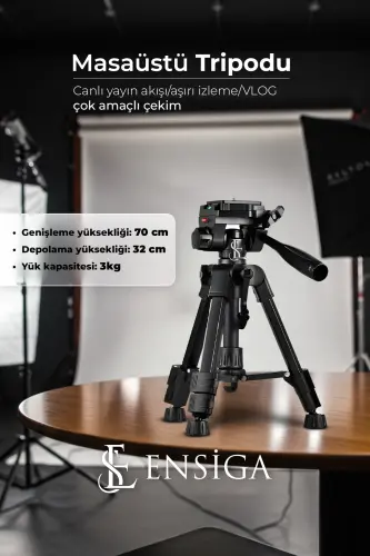 70 CM Professional Phone Camera Holder Tripod with Bag, 3-Legged Tripod with Bubble Level-610 - 6