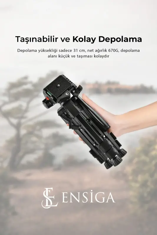 70 SM Professional Telefon Kamera Tutuc Çantalı Tripod, Su Terazili 3 Ayaklı Tripod-610 - 5