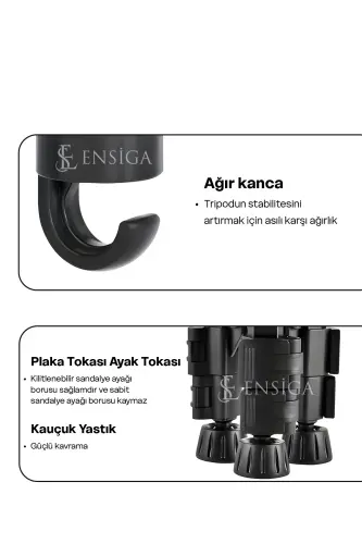 70 SM Professional Telefon Kamera Tutuc Çantalı Tripod, Su Terazili 3 Ayaklı Tripod-610 - 4