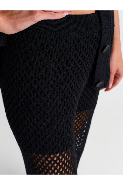 70159 Lace Trimmed Knit Trousers - Black - 16