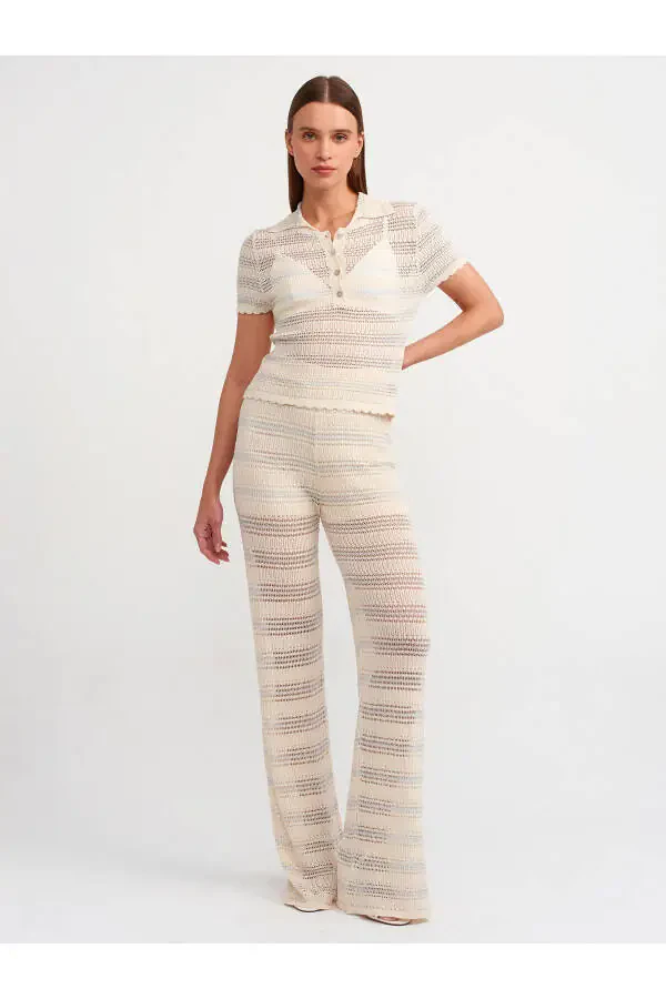 70162 Lace Knit Pants - Natural - 37