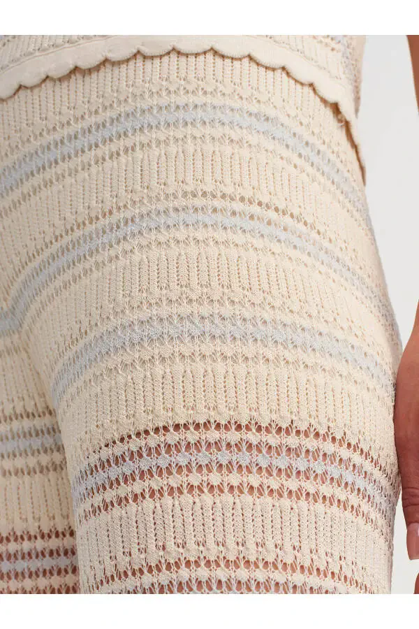 70162 Lace Knit Pants - Natural - 40