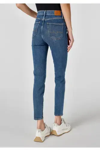703 Carla Mid-Rise Slim Fit Straight Leg Women's Blue Jeans - 2