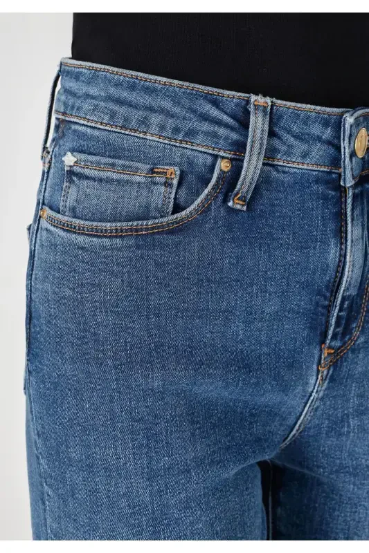 703 Carla Mid-Rise Slim Fit Straight Leg Women's Blue Jeans - 5