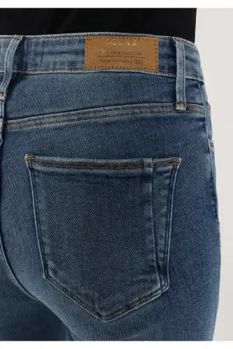 703 Carla Slim Fit Regular Waist Straight Leg Blue Women's Jeans - 6