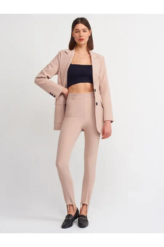 70311 High Waist Trousers - Beige - DILVIN