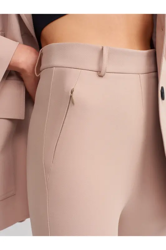 70311 High Waist Trousers - Beige - 4