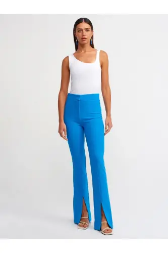 70318 Slit Detailed Trousers-sax-Sax 