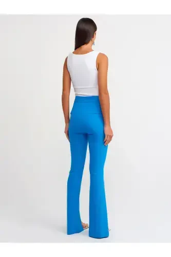 70318 Slit Detailed Trousers-sax-Sax - DILVIN (1)