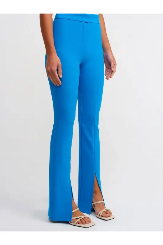 70318 Slit Detailed Trousers-sax-Sax - 3