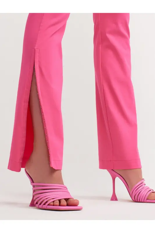 70339 Agraf Detaylı Pantolon-pembe-Pembe - 2