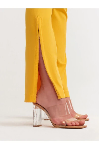 70339 Buckle Detail Trousers - Orange - 4