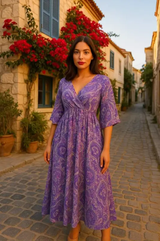7035 DRESS-PURPLE - BÜYÜKBEDENIZ