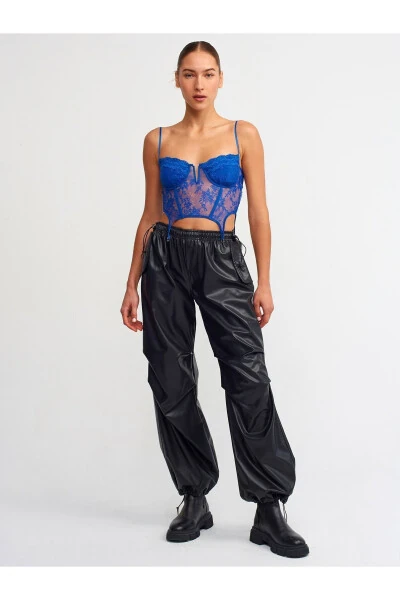 70414 Suni Deri Jogger Pantolon-siyah - 1