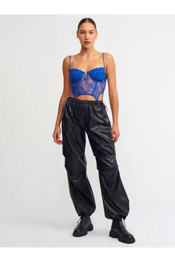 70414 Suni Deri Jogger Pantolon-siyah - 1