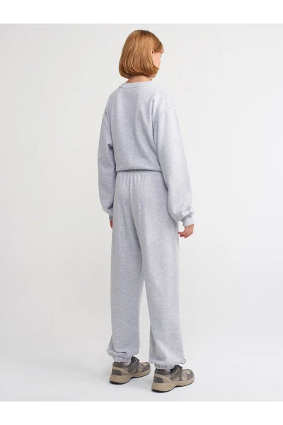 70458 Oddiy Jogger Shimlar - Kulrang Melanj - 18