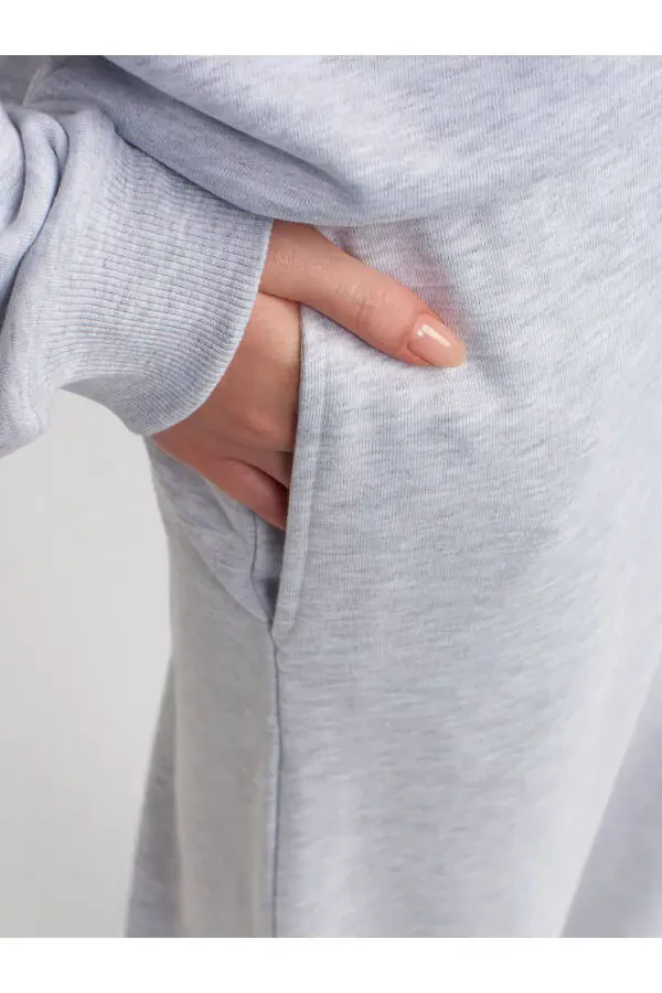 70458 Oddiy Jogger Shimlar - Kulrang Melanj - 16