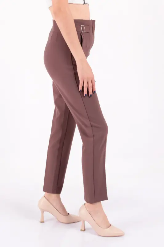 70609 Kadın Pantolon-KAHVE - 3